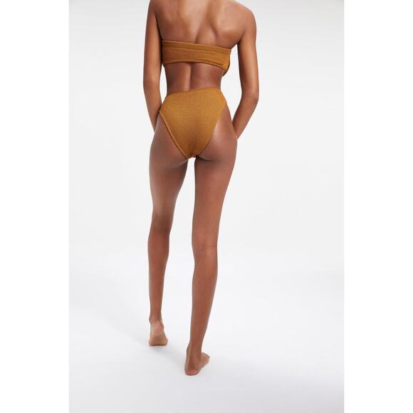 Good American Textured Bronze Brown Bikini Bottoms Size 5/6 - Picture 6 of 7